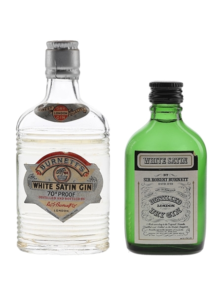 Sir Robert Burnett's White Satin Gin Bottled 1950s & 1970s 2 x 5cl