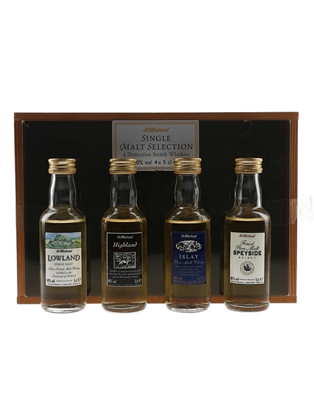 St Michael Single Malt Selection Highland, Lowland, Speyside & Islay 4 x 5cl / 40%