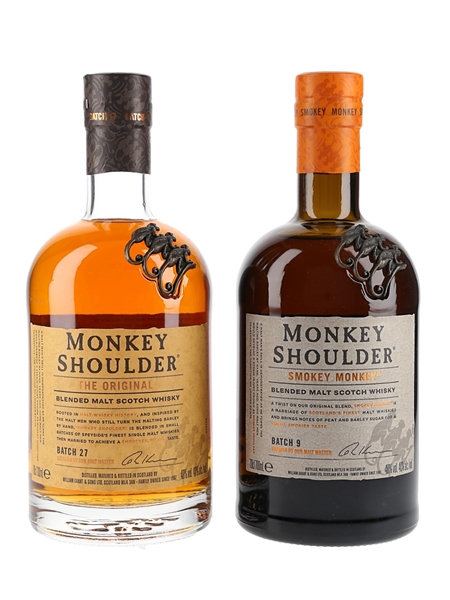 Monkey Shoulder The Original & Smokey Monkey Batch 27 & Batch 9 2 x 70cl / 40%