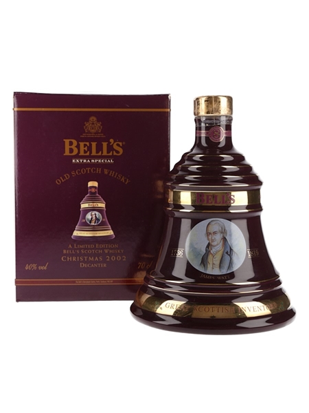 Bell's Christmas 2002 Ceramic Decanter James Watt 70cl / 40%