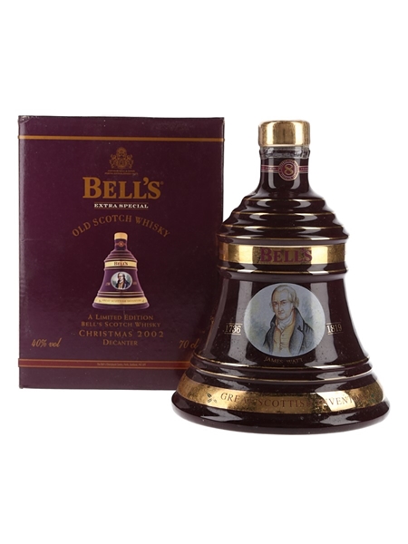 Bell's Christmas 2002 Ceramic Decanter James Watt 70cl / 40%