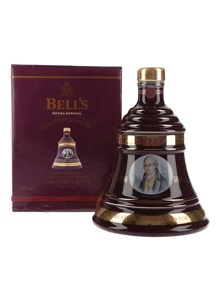 Bell's Christmas 2002 Ceramic Decanter James Watt 70cl / 40%