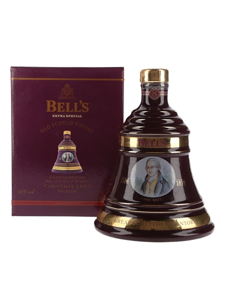 Bell's Christmas 2002 Ceramic Decanter James Watt 70cl / 40%