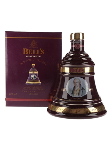 Bell's Christmas 2002 Ceramic Decanter James Watt 70cl / 40%