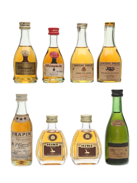 Assorted Cognac Miniatures Including Hine, Frapin, Remy Martin Bottled 1960s - 1970s 8 x 5cl / 40%