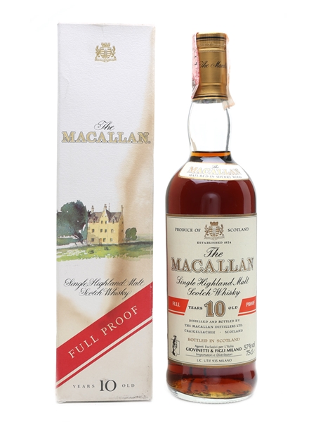 Macallan 10 Year Old Full Proof Bottled 1980s - Giovinetti 75cl / 57%