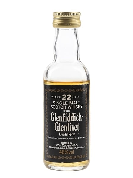 Glenfiddich Glenlivet 22 Year Old Bottled 1980s - Cadenhead's 5cl / 46%