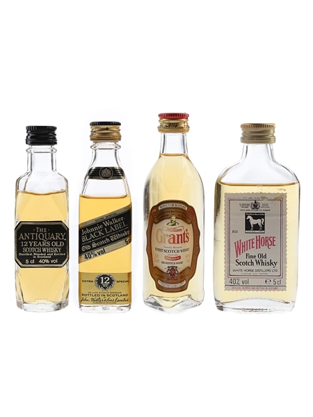 Assorted Blended Whisky Bottled 1980s 4 x 5cl / 40%