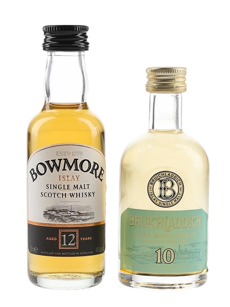 Bruichladdich 10 Year Old & Bowmore 12 Year Old  2 x 5cl