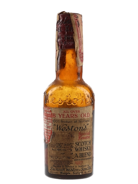 Weston's 8 Year Old Special Reserve Bottled 1930s 4.7cl / 43%