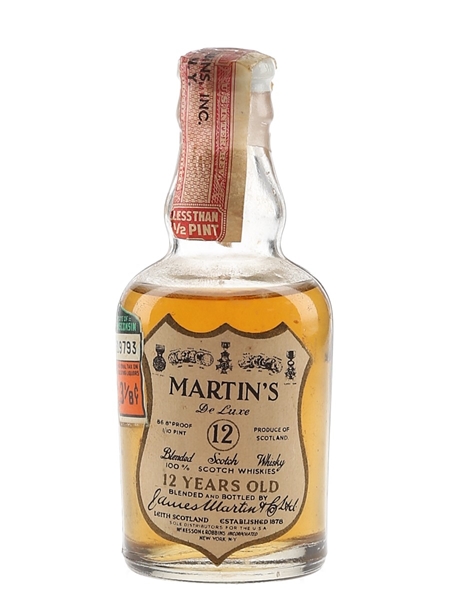 James Martin's De Luxe 12 Year Old Bottled 1940s-1950s 4.7cl / 43.4%