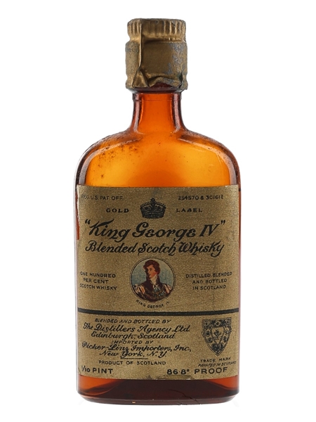 King George IV Bottled 1930s-1940s - Picker Linz Importer 4.7cl / 43.4%