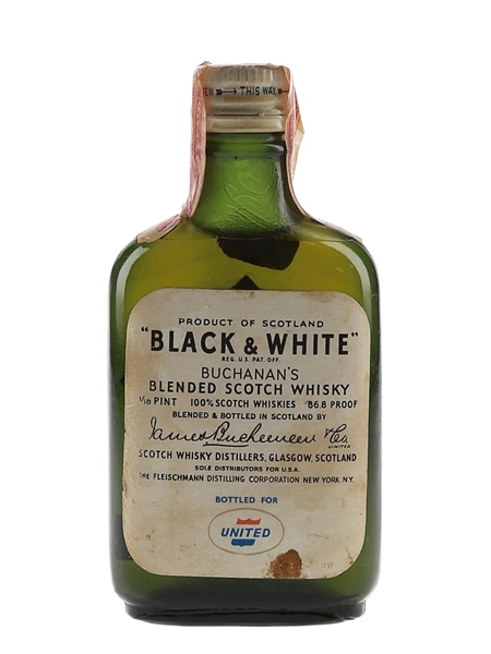 Buchanan's Black & White Bottled 1950s - United Airlines 4.7cl / 43.4%