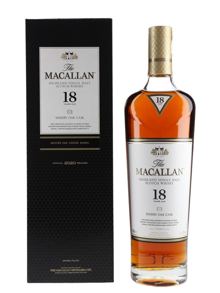 Macallan 18 Year Old Sherry Oak Annual 2020 Release 70cl / 43%