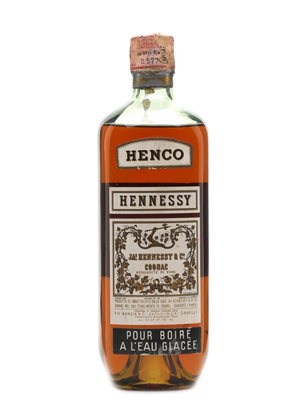 Hennessy Henco Cognac Bottled 1960s - Gancia 73cl / 40%