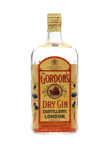 Gordon's Dry Gin Spring Cap Bottled 1950 - 60s 75cl / 47.3%