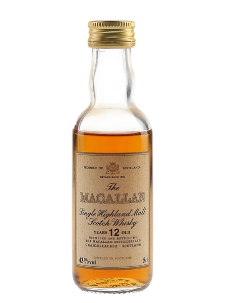 Macallan 12 Year Old Bottled 1980s 5cl / 43%