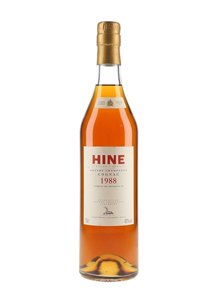 Hine 1988 Grande Champagne Cognac Landed 1990, Bottled 2005 70cl / 40%