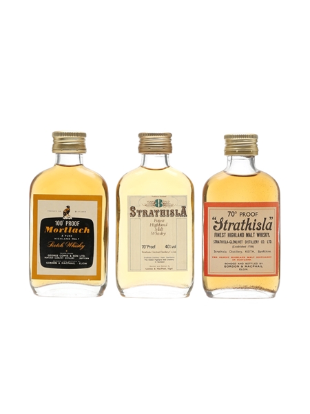 Strathisla and Mortlach Miniatures Gordon & MacPhail - Bottled 1970s 3 x 5cl