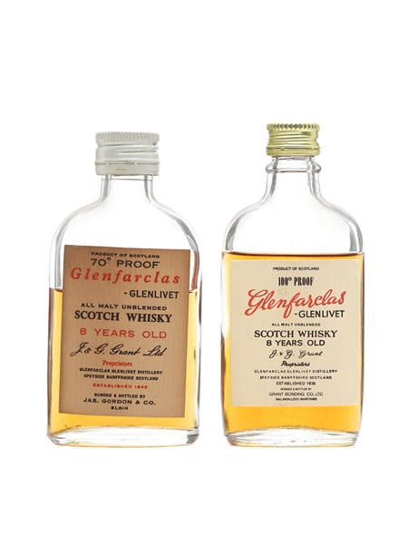 Glenfarclas-Glenlivet 8 Year Old Bottled 1970s 2 x 5cl