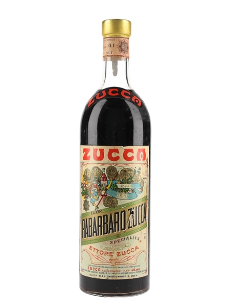 Zucca Elixir Rabarbaro Bitters Bottled 1960s 98cl / 16%