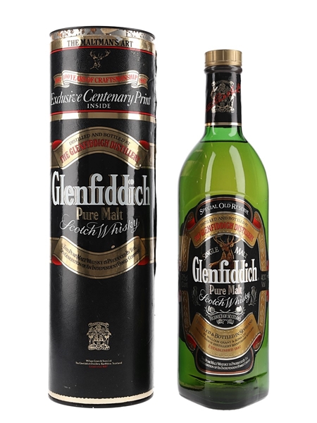 Glenfiddich Special Old Reserve Pure Malt Bottled 1980s - Includes Centenary Print 75cl / 40%