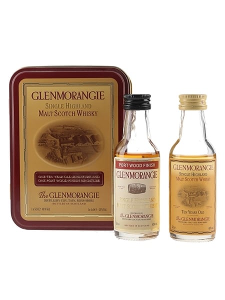 Glenmorangie Port Wood Finish & 10 Year Old Set Bottled 1990s 2 x 5cl