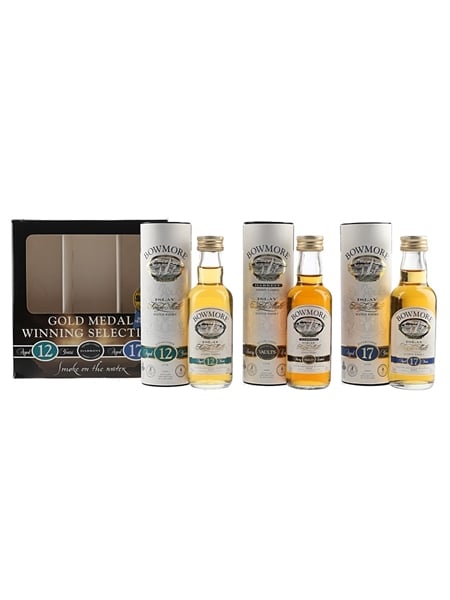 Bowmore Miniature Set 12 Year Old, Darkest, 17 Year Old 3 x 5cl / 43%