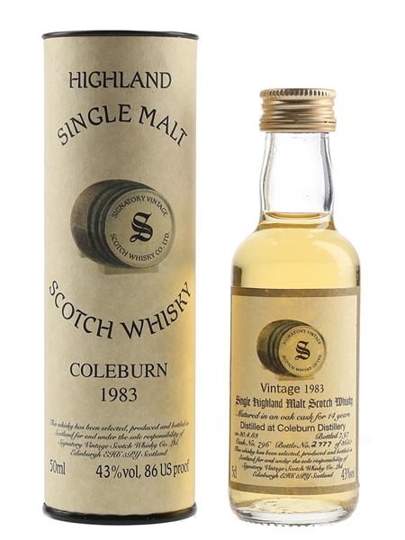 Coleburn 1983 14 Year Old Bottled 1997 - Signatory Vintage 5cl / 43%