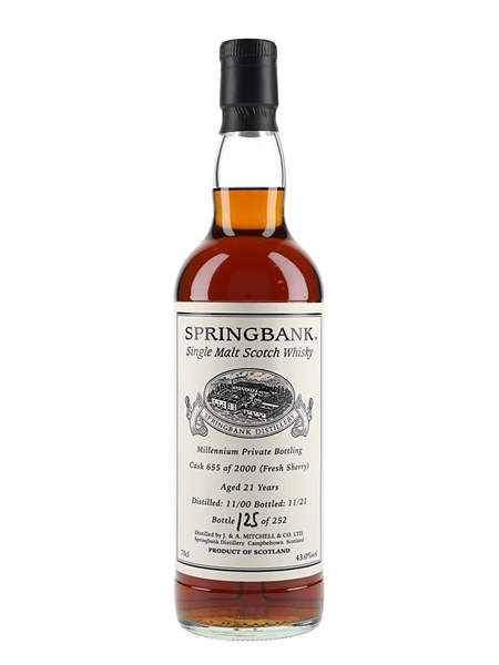 Springbank 2000 21 Year Old Bottled 2021 - Millennium Private Cask Bottling 70cl / 43%