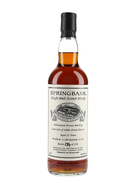 Springbank 2000 21 Year Old Bottled 2021 - Millennium Private Cask Bottling 70cl / 43%