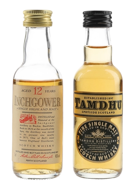 Inchgower 12 Year Old & Tamdhu Bottled 1970s-1980s 2 x 5cl