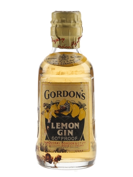 Gordon's Lemon Gin Spring Cap Bottled 1950s 5cl / 34%