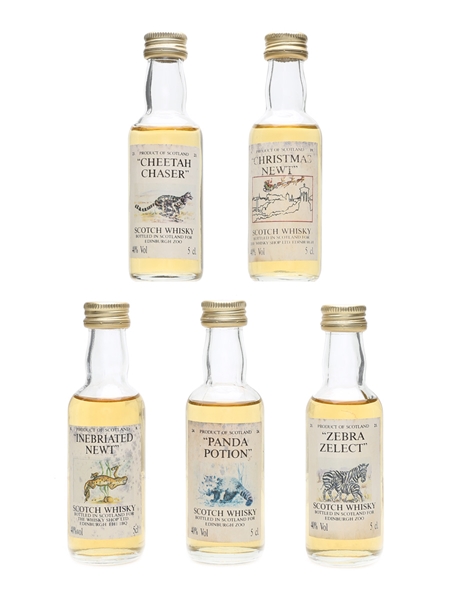 Edinburgh Zoo & The Whisky Shop Miniatures Animal Labels 5 x 5cl