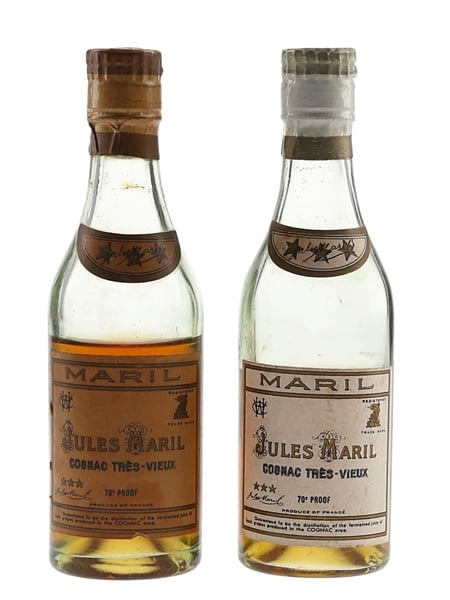 Maril 3 Star Trés Vieux Cognac Bottled 1950s-1960s 2 x 5cl / 40%