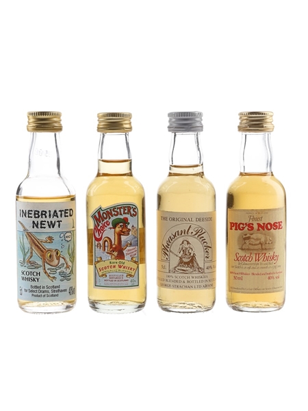 Inebriated Newt, Monster's Choice, Pheasant Plucker & Pig's Nose Bottled 1980s-1990s 4 x 5cl / 40%