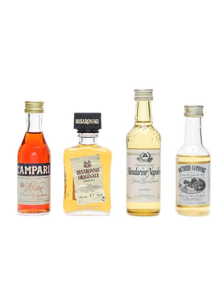 Assorted Liqueur Miniatures Disaronno, Southern Comfort, Campari 4 x 5cl