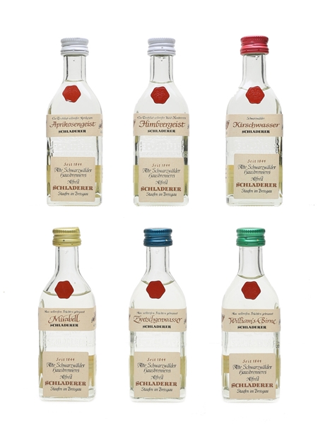 Schladerer Eau De Vie Miniatures Germany 6 x 3cl