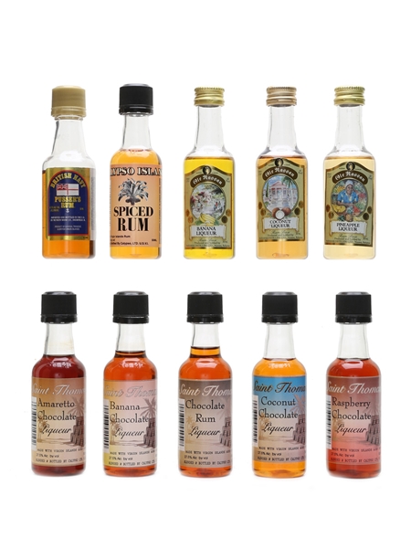 Pussers Rum & Rum Liqueur Miniatures  10 x 5cl