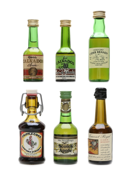 Apple Spirits & Liqueurs Miniatures Calvados, Cider Brandy, Scrumpy 3 x 5cl, 4cl, 2 x 3cl