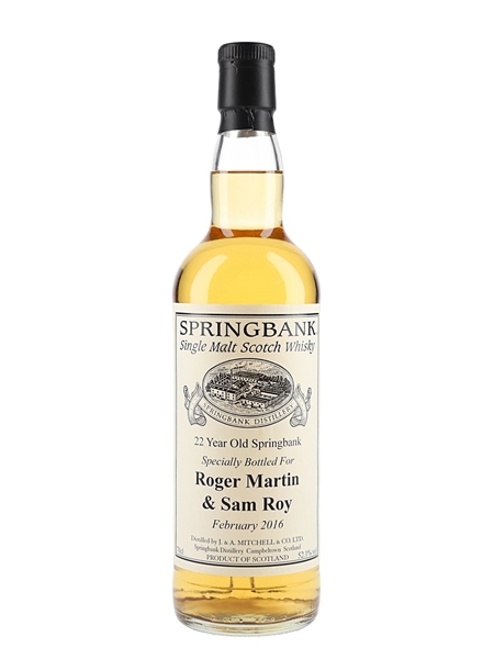 Springbank 22 Year Old Bottled 2016 - Private Cask Bottling 70cl / 52.1%