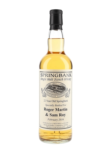 Springbank 22 Year Old Bottled 2016 - Private Cask Bottling 70cl / 52.1%