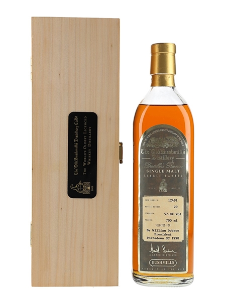 Bushmills Distiller's Reserve Single Barrel Bottled 1998 - Dr William Dobson President 70cl / 57.8%