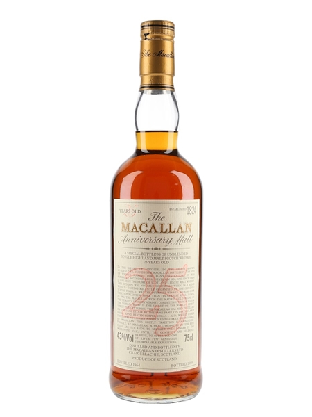 Macallan 1964 25 Year Old Anniversary Malt Bottled 1989 75cl / 43%