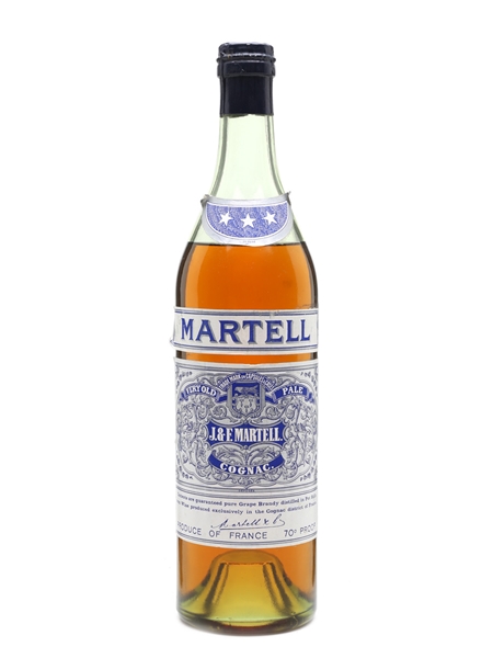 Martell 3 Star Cognac Bottled 1960s - Spring Cap 70cl / 40%