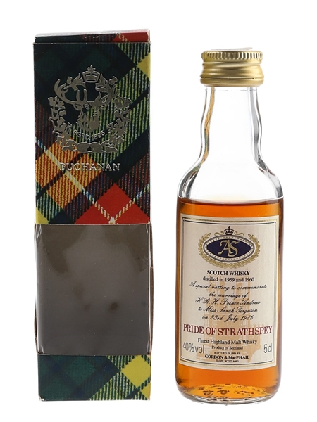 Pride Of Strathspey Royal Wedding 1959 & 1960 Bottled 1986 - Gordon & MacPhail 5cl / 40%