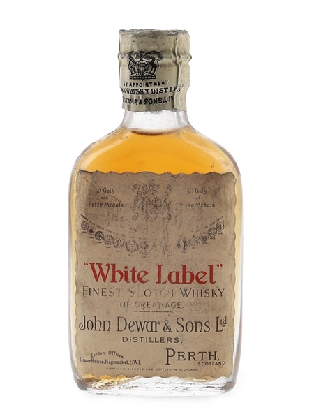 Dewar's White Label Spring Cap Bottled 1950s 5cl