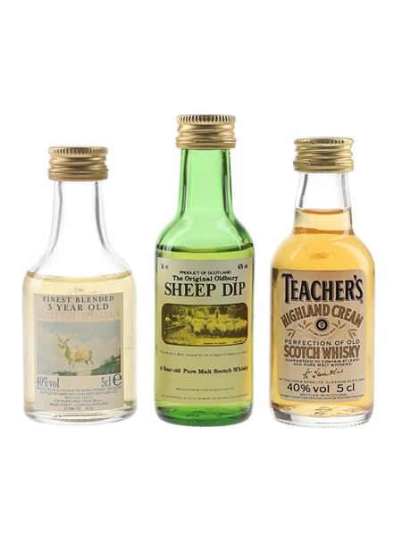 Burn Stewart, Sheep Dip & Teacher's Bottled 1980s-1990s 3 x 5cl / 40%