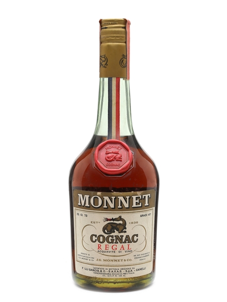 Monnet Regal Cognac Bottled 1970s - Gancia 73cl / 40%