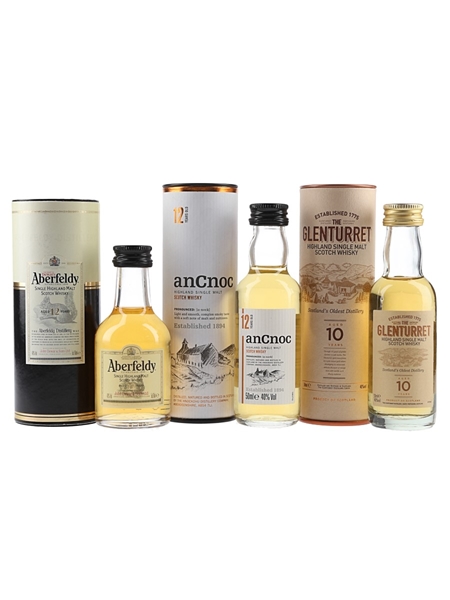 Aberfeldy 12 Year Old, AnCnoc 12 Year Old & Glenturret 10 Year Old  3 x 5cl / 40%